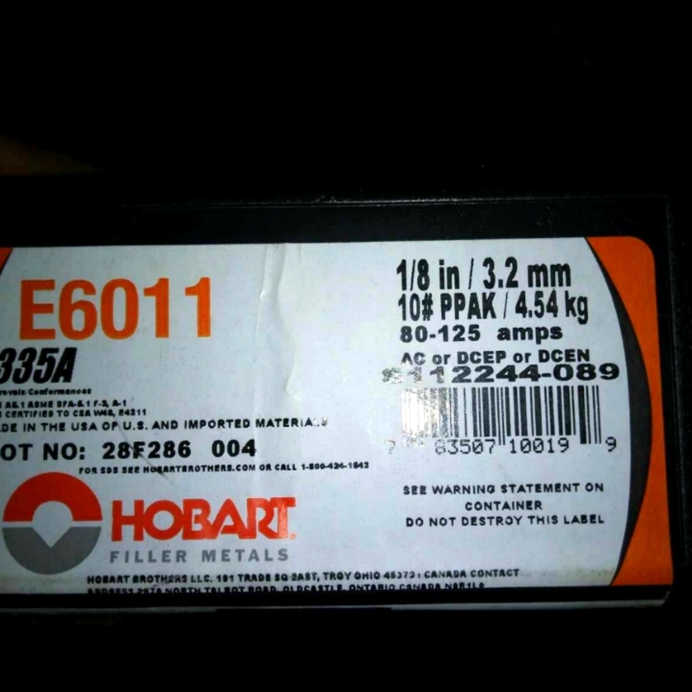 Five boxes of welding rods new